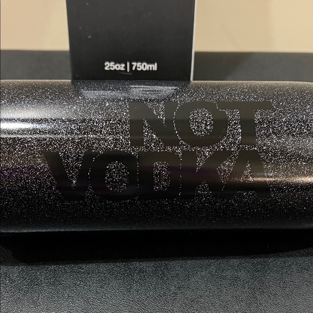 Not Vodka | Glittery Black Insulated Water Bottle | 25oz - Picture 5 of 9